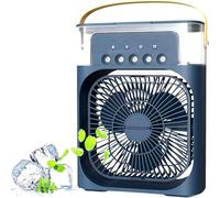 Ventilateur de climatisation portable, alimenté par USB, humidificateur d'air, 7 LED, petit refroidisseur d'air avec 3 vitesses, ventilateur de refroidissement ultra silencieux pour famille, voyage