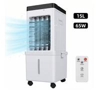 Ventilateur de Climatiseur 65W 15 L avec Télécommande 3 Vitesses Minuterie 7,5 H Climatiseur Portable Silencieux pour Chambre Salon