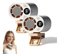 Ventilateur De Climatiseur De Voiture à Clip Avec Affichage Led, Ventilateur Portable à Clip, 199 Vitesses Et Technologie De Semi-refroidissement, Nouveau Mini Ventilateur Rotatif Rechargea white 2pc