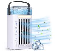 Ventilateur de Climatiseur Portable 3 en 1 Refroidisseur d'air de Bureau avec 3 Vitesses de Ventilateur et LumièRe LED 7 Couleurs