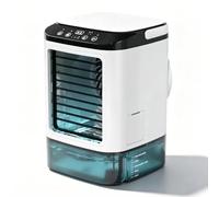 Ventilateur de climatiseur portable, refroidisseur par évaporation avec réservoir d'eau de 900 ml, 3 vitesses + mode boost, refroidisseur de marais USB silencieux pour la maison, veilleuse 7 couleurs