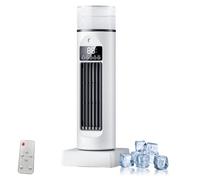 Ventilateur de climatiseur sans fil, ventilateur de refroidissement d'air tour avec 6 vitesses et télécommande pour chambre à coucher, salon, camping-car, bureau white