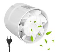Ventilateur de conduit de 100 mm - Ventilateur d'extraction avec valve de non-retour intégrée