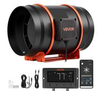 Ventilateur de conduit VEVOR 203 mm à vitesse variable, 1 372 m³/h, ventilateur en ligne avecPWM et via application, ventilateur de conduit à 10 vitesses avec minuterie 9 h et moteur EC, ventilateur d