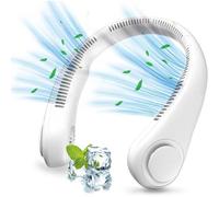 Ventilateur De Cou 3 Vitesse Réglable Mains Libres Sans Pale Usb Rechargeable Rafraichissant - Blanc - E.F.Connection