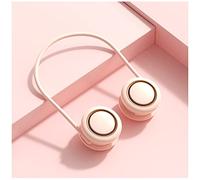 Ventilateur de Cou, 3 Vitesses - Ventilateur USB Rechargeable, Mini Ventilateur de Cou Portable sans pales pour Le Bureau, la Maison, l'extérieur, Blanc (Rose Rose)