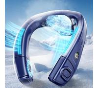 Ventilateur de Cou avec Grande Plaque de Refroidissement, Ventilateur Climatiseur de Cou Portable Silencieux, Rafraichisseur à 360° avec Flux d'air Arrière, Cadeau pour Femme Homme Voyage Bureau