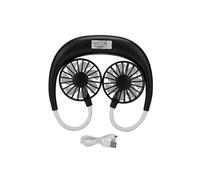 Ventilateur De Cou Chargeur Usb Suspendu Pliant Portable Paresseux (Noir)