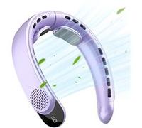 Ventilateur de cou,ELVANZA Ventilateur,ventilation à 360°,grande autonomie,3 vitesses,silencieux,rechargeable par USB,violet