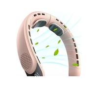 Ventilateur de cou,ELVANZA Ventilateur,ventilation à 360°,grande autonomie,3 vitesses,silencieux,rechargeable par USB,rose