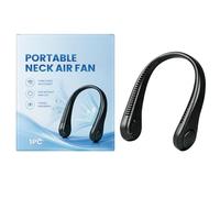 Ventilateur de cou personnel 3 vitesses Souffleur portable silencieux | Ventilateur sans pales rechargeable pour le cou pour homme, sport, extérieur, voyage, été, camping