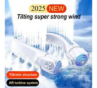 Ventilateur de cou portable, débit d'air puissant, vitesse de vent réglable, super silencieux, design sans lame, flux d'air uniforme, charge rapide, longue durée de vie de la batterie, compagnon de re