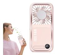 Ventilateur de cou portable - Petit ventilateur silencieux pour chambre à coucher, ventilateur tour de cou pliable et silencieux avec support de téléphone, écran numérique LED, alimentation de secours