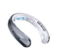 Ventilateur de cou portable rechargeable avec design sans lames, 100 vitesses réglables, fonctionnement silencieux et confort des mains pour les voyages, l'exercice et l'utilisation au bureau (gris)