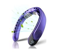 Ventilateur de Cou Portable Sans Pale | Rechargeable USB 4000mAh | Silencieux 3 Vitesses - Violet
