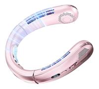 Ventilateur de cou portable sans pales, 100 vitesses, à porter au cou, finition or rose améliorée
