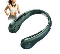 Ventilateur de cou portable sans pales, 5 vitesses, éventail personnel | Autonomie de la batterie de 24 heures et écran LED, moteur puissant de 10 000 tr/min, ABS silencieux avec flux d'air surround