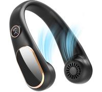 Ventilateur de Cou,Portable USB 4 Vitesses Rechargeable Mini Ventilateur Personnel pour Bureau Domicile Voyage En Plein Air, Noir