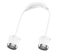 Ventilateur de cou portable - Ventilateur de cou sans pales - Rechargeable par USB - Pliable - Vitesse réglable en continu - Silencieux - Batterie 800 mAh - Blanc