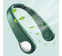 Ventilateur de cou portable - Ventilateur personnel - Restez au frais - Conception sans pales - Petit - Vert