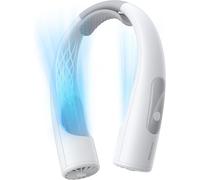 Ventilateur de cou portable - Ventilateur personnel - Système de refroidissement personnel - Double turbine - 10 000 mAh - Blanc