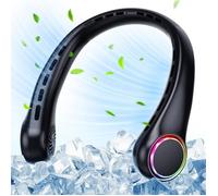 Ventilateur de cou rafraîchissant à 360 degrés avec lumière LED, ultra silencieux, indispensable pour les voyages en été