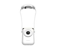 Ventilateur de Cou, réfrigération à Semi-conducteurs, Mini Ventilateur sans pales à 3 Vitesses, Ventilateur de Cou Rechargeable par USB, Bleu (Blanc Blanc)