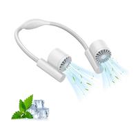 Ventilateur de cou réglable à 90 degrés 2400 mAh rechargeable 3 vitesses | Ventilateur silencieux autour du cou pour temps chaud, voyage, voyage, marche, randonnée, sport, bureau à domicile