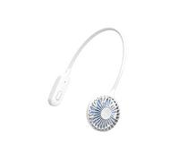 Ventilateur de cou suspendu Etudiant Extérieur Portable Grand Vent Rechargeable USB Muet Rechargeable - Blanc