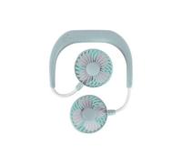 Ventilateur de cou suspendu Mini Portable Rechargeable Double Effet USB - Bleu