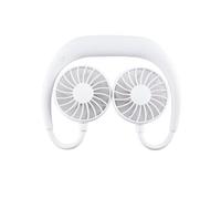 Ventilateur de cou suspendu Portable A Double Effet Rechargeable USB - Blanc