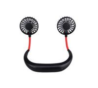 Ventilateur de cou suspendu Portable A Double Effet Rechargeable USB - Noir