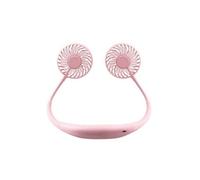 Ventilateur de cou suspendu Portable A Double Effet Rechargeable USB - Rose