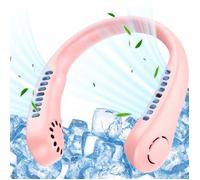 Ventilateur de Cou USB 3 Vitesse Sans Pales Mini ventilateur portable - Rose Silencieux Rechargeable Sport Voyage