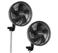 VEVOR Ventilateur de Culture à Pince, Ventilateur Oscillant pour Tente de Culture, Type-C, 9 Vitesses et Mode Cyclique, Oscillation 45° et 90°, Boîtier en ABS, pour Circulation de l'Air, Noir, Lot de 