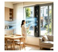 Ventilateur de fenêtre Ventilateur vertical, extracteur d'air silencieux | Ventilateur de Fenêtre Vertical pour Fenêtre Coulissante(185-195cm/72.83-76.77in)