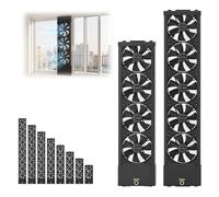Ventilateur De Fenêtre Vertical Avec Flux D'air Réversible, | Rétractables silencieux for fenêtres coulissantes, à vitesse variable, sans installation de perceuse(76.8-80.7in)