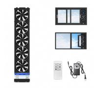 Ventilateur de Fenêtre Vertical Mural 86cm-98cm avec Télécommande, 5 Lames | Ventilateur de Fenêtre Réversible pour Fenêtre Coulissante Serre, Garage(With remote control)