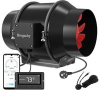 Ventilateur de gaine, 125 mm, avec application Wi-Fi, équipé d'un régulateur de température et d'humidité, ventilateur d'extraction 2800 tours par minute, débit d'air de 416 m³/h, idéal pour les serre