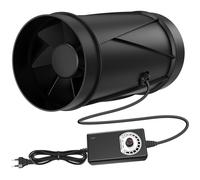 Ventilateur de gaine Aygrochy 100 mm 221 m³/h avec contrôle, extracteur d'air avec prise UE pour serre, jardin d'hiver, tentes de culture, garage, cuisine, noir noir