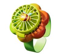 Ventilateur de montre - 19,5 cm - Rechargeable - Mini lumière LED | Ventilateur de montre | Petit ventilateur de montre portable avec USB 3 vitesses mains libres pour enfants, voyage, plage