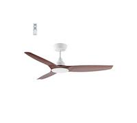 - Ventilateur de plafond 132 cm blanc et ABS imitation bois FANDC52ND - Moteur DC 18W - 3 pales - SANS LUMIERE - Silencieux
