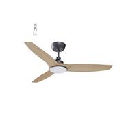 - Ventilateur de plafond 132 cm noir et ABS imitation bois FANDC52LN-BKC - Moteur DC 18W - LED 20W dimmable 3 couleurs - 3 pales - Silencieux