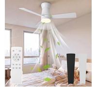 Ventilateur de Plafond 132cm Blanc Moteur DC Ultra-Silencieux Lumière LED 3 Couleurs Télécommande + Minuteur Pales Réversibles