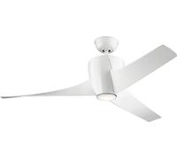 Ventilateur de plafond 142 cm avec éclairage LED 10W télécommande blanc Phree Kichler