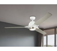 Ventilateur de plafond 152 cm avec lumière LED 10W télécommande blanc / argent Zeus Kichler