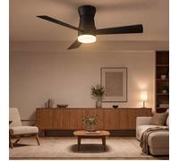 Ventilateur de Plafond 2 en 1 avec 42 Pouces 3 Pales Plafonnier Ventilateur Silencieux avec LED Dimmable et 6 Vitesses Noir
