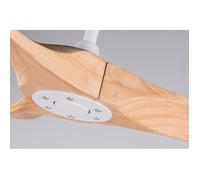 Ventilateur de plafond 42 pouces 3 pales bois naturel fonction mémoire télécommande moteur DC silencieux sans éclairage ORVRYN