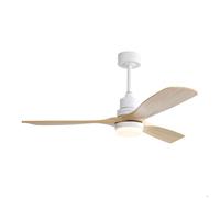 Ventilateur de plafond 52"" avec LED dimmable, 3 pales en bois, moteur DC réversible, 6 vitesses, télécommande