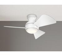 Ventilateur de plafond 86 cm avec éclairage LED 10W télécommande blanc mat / blanc mat Sola Kichler